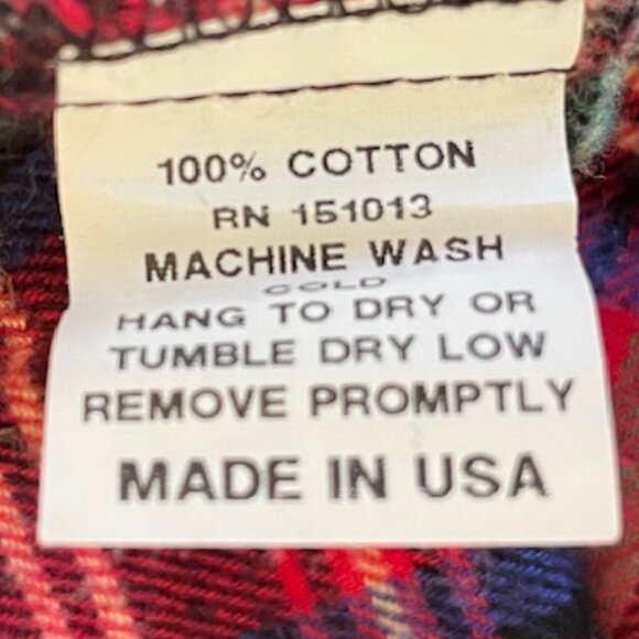 HALEY AND THE HOUND Red Plaid Flannel Peplum Ruffle Top with Gold Back Buttons M - Picture 5 of 15